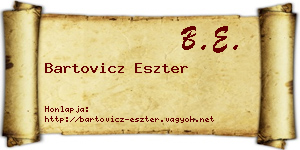 Bartovicz Eszter névjegykártya